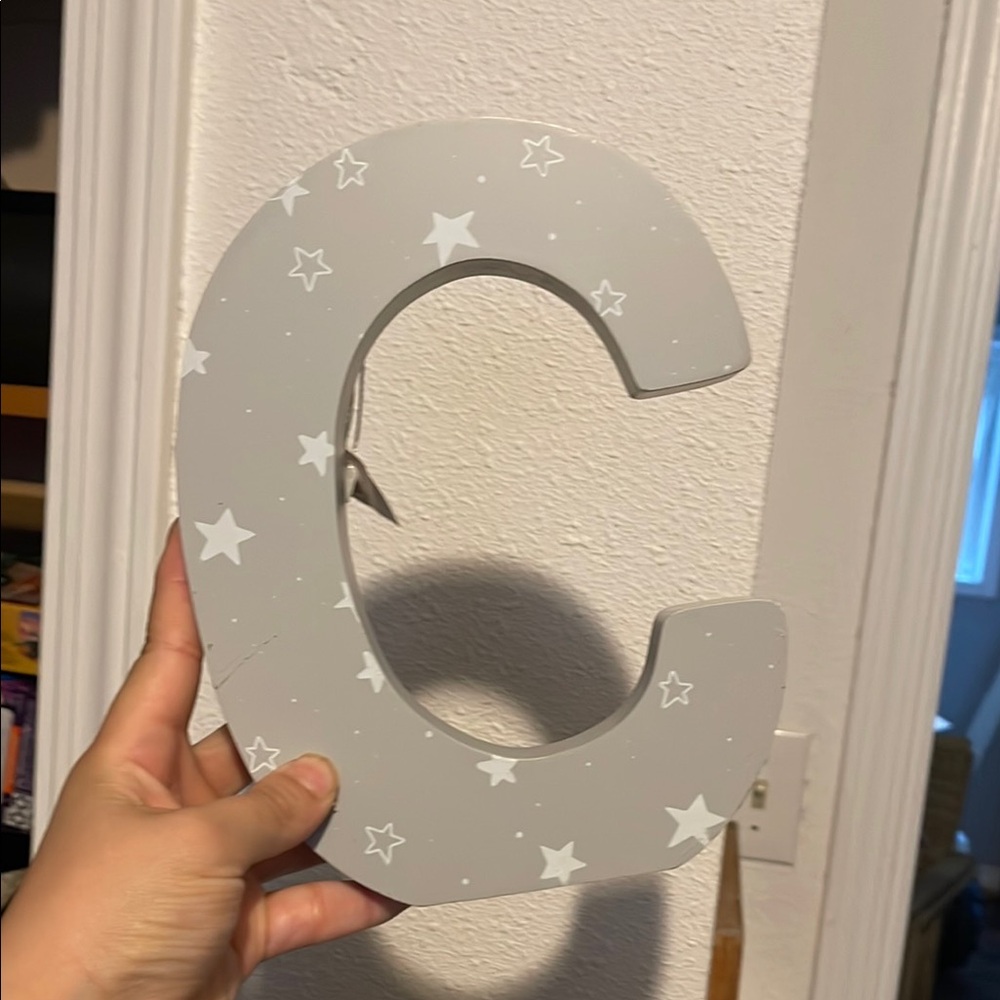 Gray Starry Wall Letter C decor